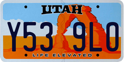 UT license plate Y539LO
