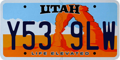 UT license plate Y539LW