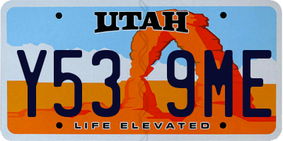 UT license plate Y539ME