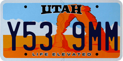 UT license plate Y539MM