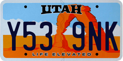 UT license plate Y539NK
