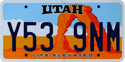 UT license plate Y539NM