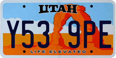 UT license plate Y539PE