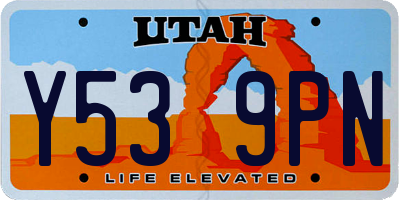 UT license plate Y539PN