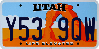 UT license plate Y539QW