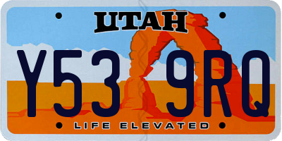 UT license plate Y539RQ