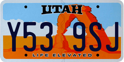 UT license plate Y539SJ