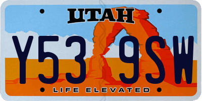 UT license plate Y539SW