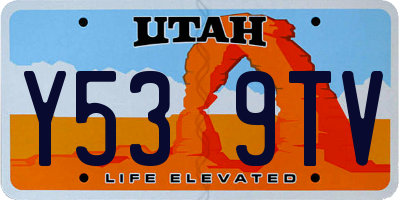 UT license plate Y539TV