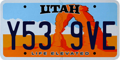 UT license plate Y539VE