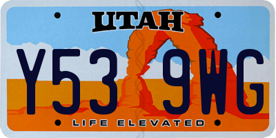 UT license plate Y539WG