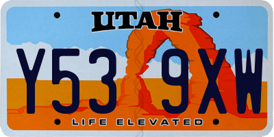 UT license plate Y539XW
