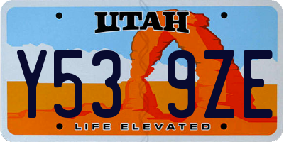 UT license plate Y539ZE