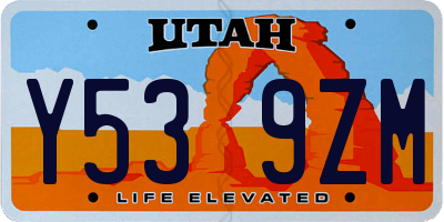 UT license plate Y539ZM