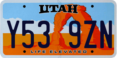 UT license plate Y539ZN
