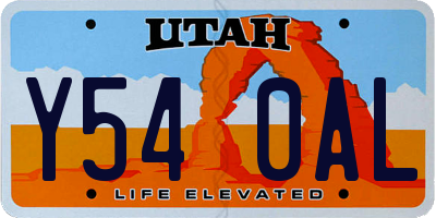 UT license plate Y540AL