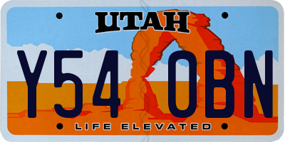 UT license plate Y540BN