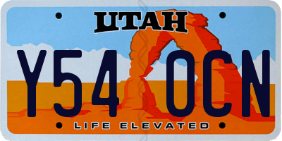 UT license plate Y540CN