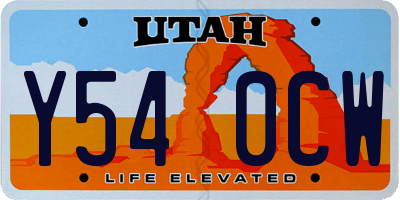 UT license plate Y540CW