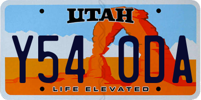 UT license plate Y540DA