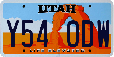 UT license plate Y540DW
