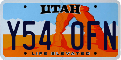 UT license plate Y540FN