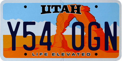 UT license plate Y540GN