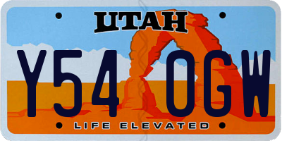 UT license plate Y540GW
