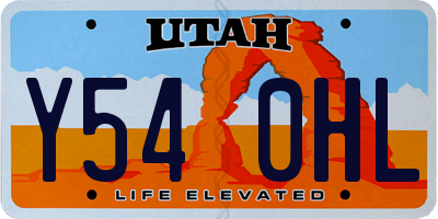 UT license plate Y540HL