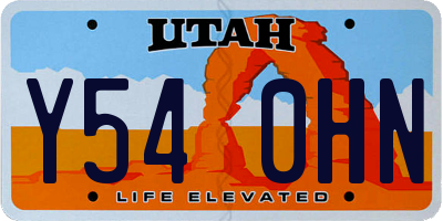 UT license plate Y540HN