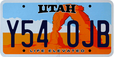 UT license plate Y540JB