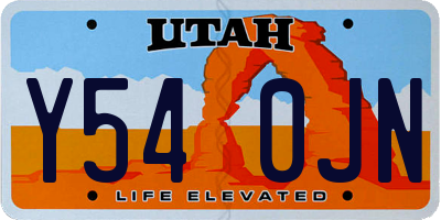 UT license plate Y540JN