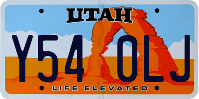 UT license plate Y540LJ