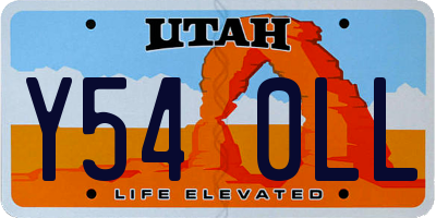 UT license plate Y540LL