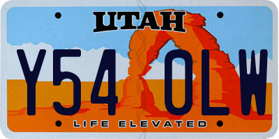UT license plate Y540LW