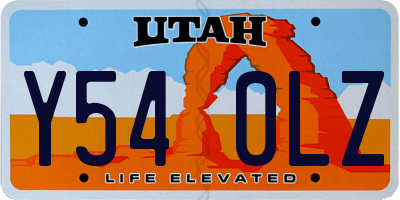 UT license plate Y540LZ