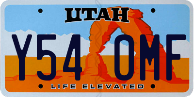 UT license plate Y540MF