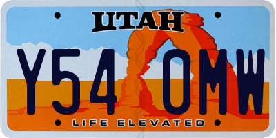 UT license plate Y540MW