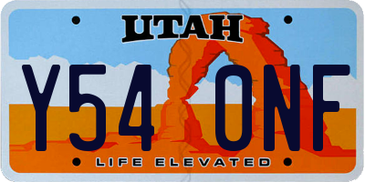 UT license plate Y540NF