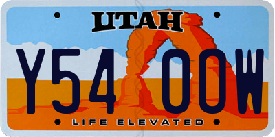 UT license plate Y540OW