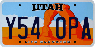 UT license plate Y540PA