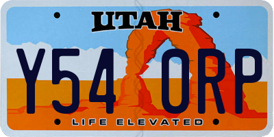 UT license plate Y540RP