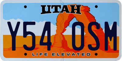 UT license plate Y540SM
