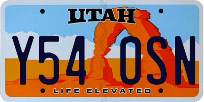 UT license plate Y540SN