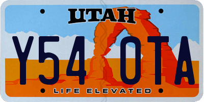 UT license plate Y540TA