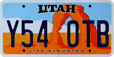 UT license plate Y540TB