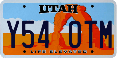 UT license plate Y540TM