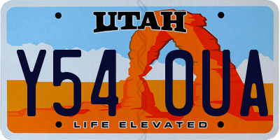 UT license plate Y540UA