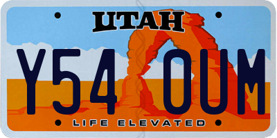 UT license plate Y540UM