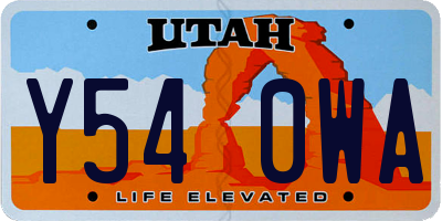 UT license plate Y540WA